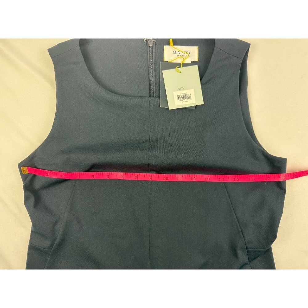 NWT MINISTRY OF SUPPLY Japanese Kinetic Sheath Dress Workleisure Navy 10 $175 - Picture 8 of 8